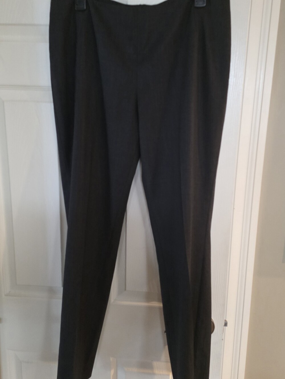 Lafayette 148 New York Virgin Wool Blend Charcoal Straight-Leg Trousers 12